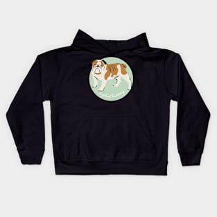 English Bulldog Dog Breed Cursive Graphic Kids Hoodie